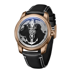 OBLVLO JM-Sailing Best Affordable Luxury Rose Gold & Black Cold Enamel Dial Automatic Unique Dress Watches For Men