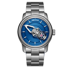 Cool Rotation Spaceship Hand Dial Watch - OBLVLO JM Space 42MM Automatic Mechanical Dress Watches For Men