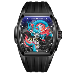 Affordable Luxury Blue Automatic Mechanical Dragon Watch For Men - Reef Tiger Aurora RGA3061