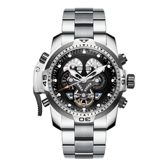Reef Tiger Aurora RGA3503 Automatic Watch for Men - Year/Day/Date Calendar, luminous Hands and Markers, and Rotating Bezel