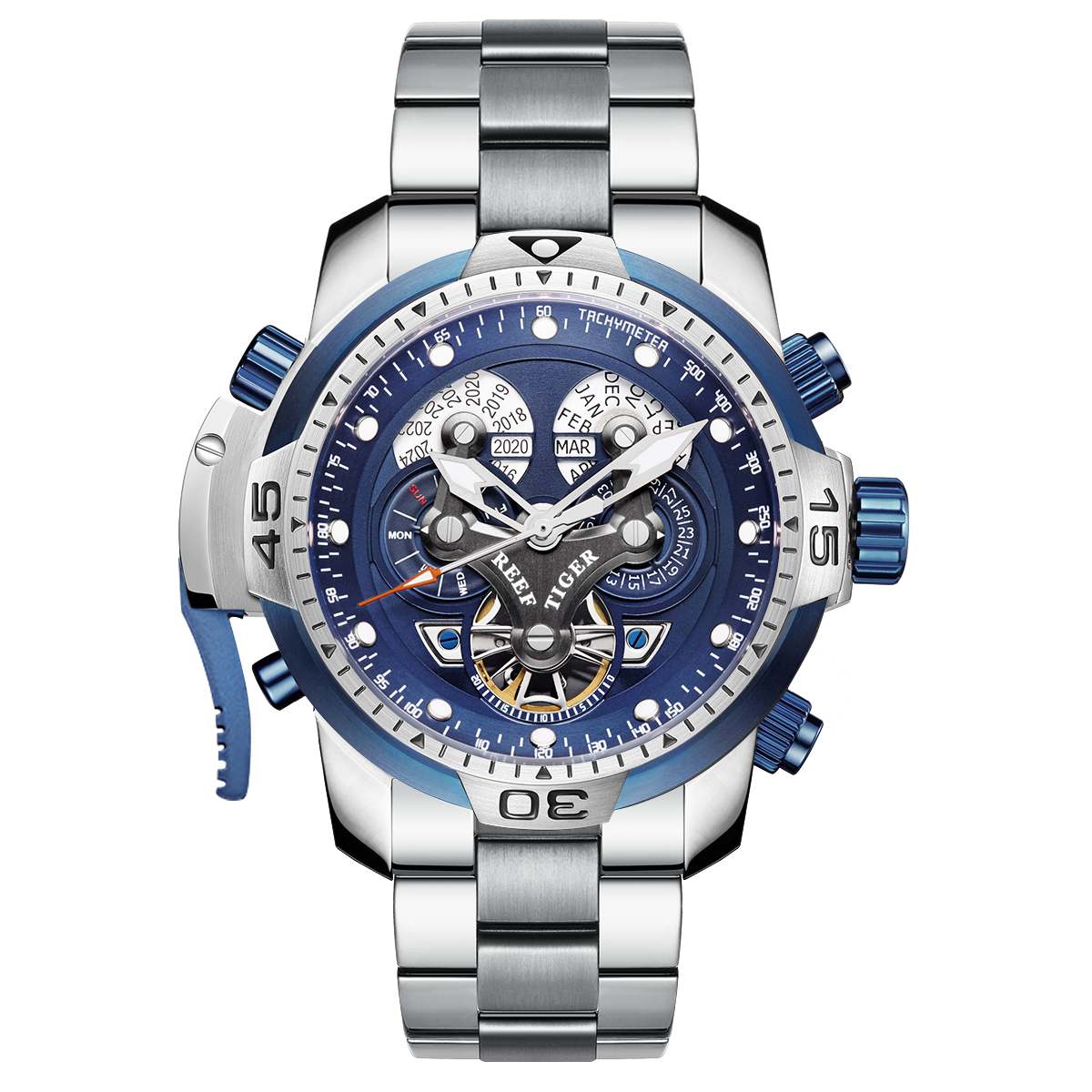 Reef Tiger Aurora Concep RGA3503 Automatic Watches for Men - Unique Sport Waterproof Stainless Steel Wrist Watch