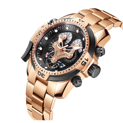 Reef Tiger RGA3503 - Fashion Unique 46mm Automatic self Winding Sports Rose Gold Watch