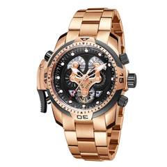 Reef Tiger RGA3503 - Fashion Unique 46mm Automatic self Winding Sports Rose Gold Watch