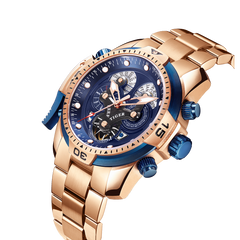 Reef Tiger RGA3503 Men Automatic Mechanical Watches - Unique Rose Gold For Sports Waterproof Watch for Men