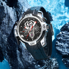 Unique Mens Sports Design Automatic Mechanical Multifunction Dial Wrist Watches -Reef Tiger Aurora Concept 2 RGA3591
