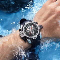 Unique Mens Sports Design Automatic Mechanical Multifunction Dial Wrist Watches -Reef Tiger Aurora Concept 2 RGA3591