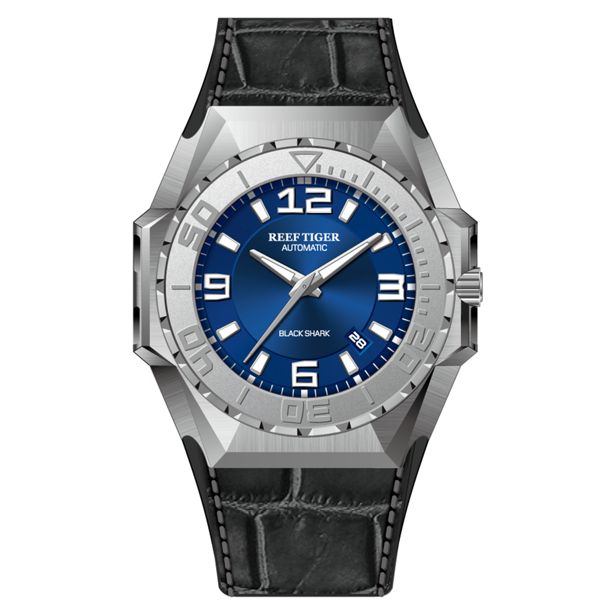 Reef Tiger RGA6903 Men's Diving Watch 20ATM Automatic Movement Wristwatch - Blue Dial & 200M Waterproof