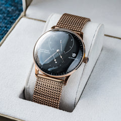 42mm Black Dial Rose Gold RGA82B0-2 Automatic Mechanial Wristwatches For Men - REEF TIGER Waterpoorf Vintage Watch
