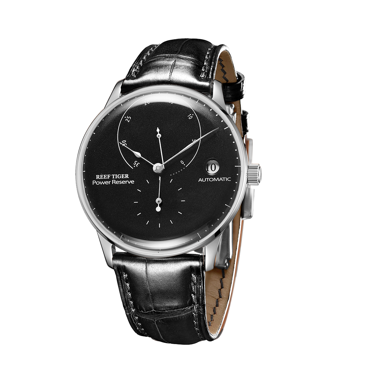 Black Dial 42mm RGA82B0-2 Automatic Mechanical Movement Dress Watches For Men - REEF TIGER Seattle Navy 2 Vintage Watch