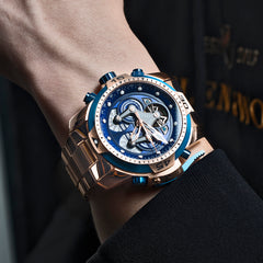 Reef Tiger RGA3503 Men Automatic Mechanical Watches - Unique Rose Gold For Sports Waterproof Watch for Men