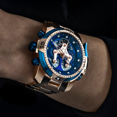 Reef Tiger Aurora RGA3503 Men's Automatic Mechanical Rose Gold Wristwatch - ST25 Automatic Movement Fashion Casual Sports Watch