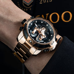 Reef Tiger RGA3503 - Fashion Unique 46mm Automatic self Winding Sports Rose Gold Watch