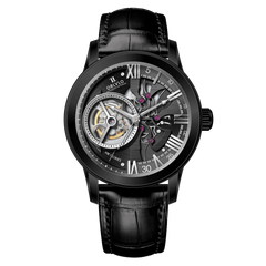 Luxury OBLVLO VMQ Series - Affordable All Black/Diamond Zirconia Case Mens Automatic Tourbillon Style Dial Dress Watches