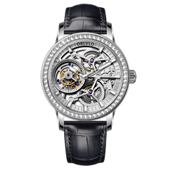 OBLVLO VM TB Automatic Watch for Men - Luxury 45mm Tourbillon Movement & Diamonds Dial 5ATM Waterproof Watch