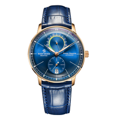 42mm Blue Dial & Rose Gold Case Men Automatic Mechanical Dress Watch for Men - REEF TIGER RGA82B0-3 Business Casual Watch