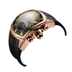 Reef Tiger Aurora Tank II RGA3069 Automatic Watch, Skeleton Dial, Luminous Hands,  45mm Rose Gold Case