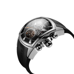 Reef Tiger Aurora Tank II RGA3069 Men's Automatic Watch - Stainless Steel 45 MM Case / Black Rubber Strap