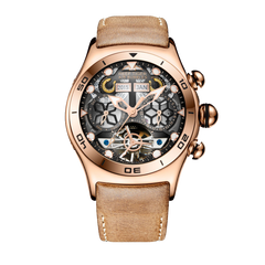 Luxury Men's Skeleton Automatic Rose Gold Skeleton Watch -  Reef Tiger Aurora RGA703