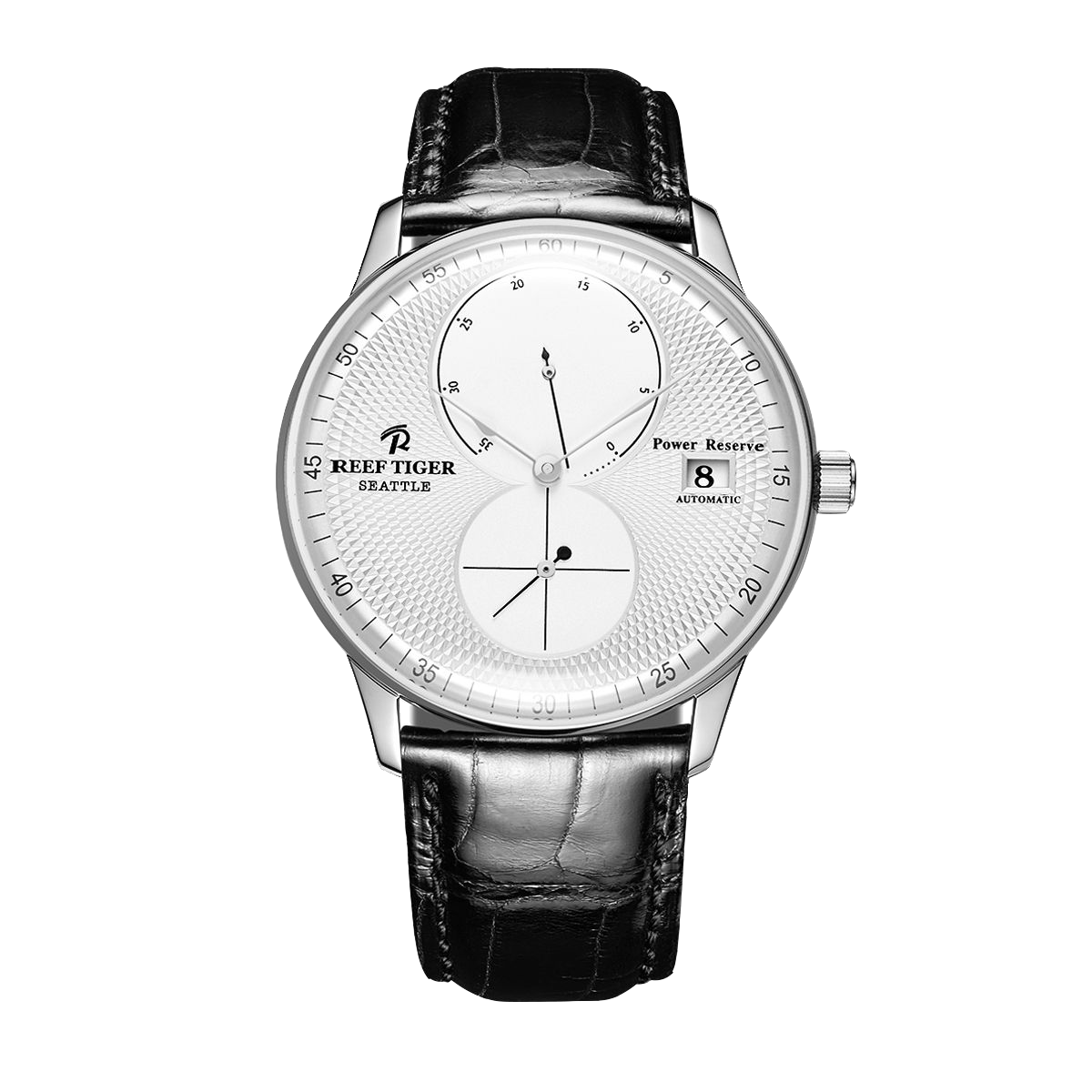 Reef Tiger RGA82B0 Men Classics White & Multifunction Classics  Sub-dial Dress Automatic Mechanical Watch
