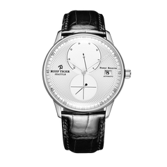 Reef Tiger RGA82B0 Men Classics White & Multifunction Classics  Sub-dial Dress Automatic Mechanical Watch